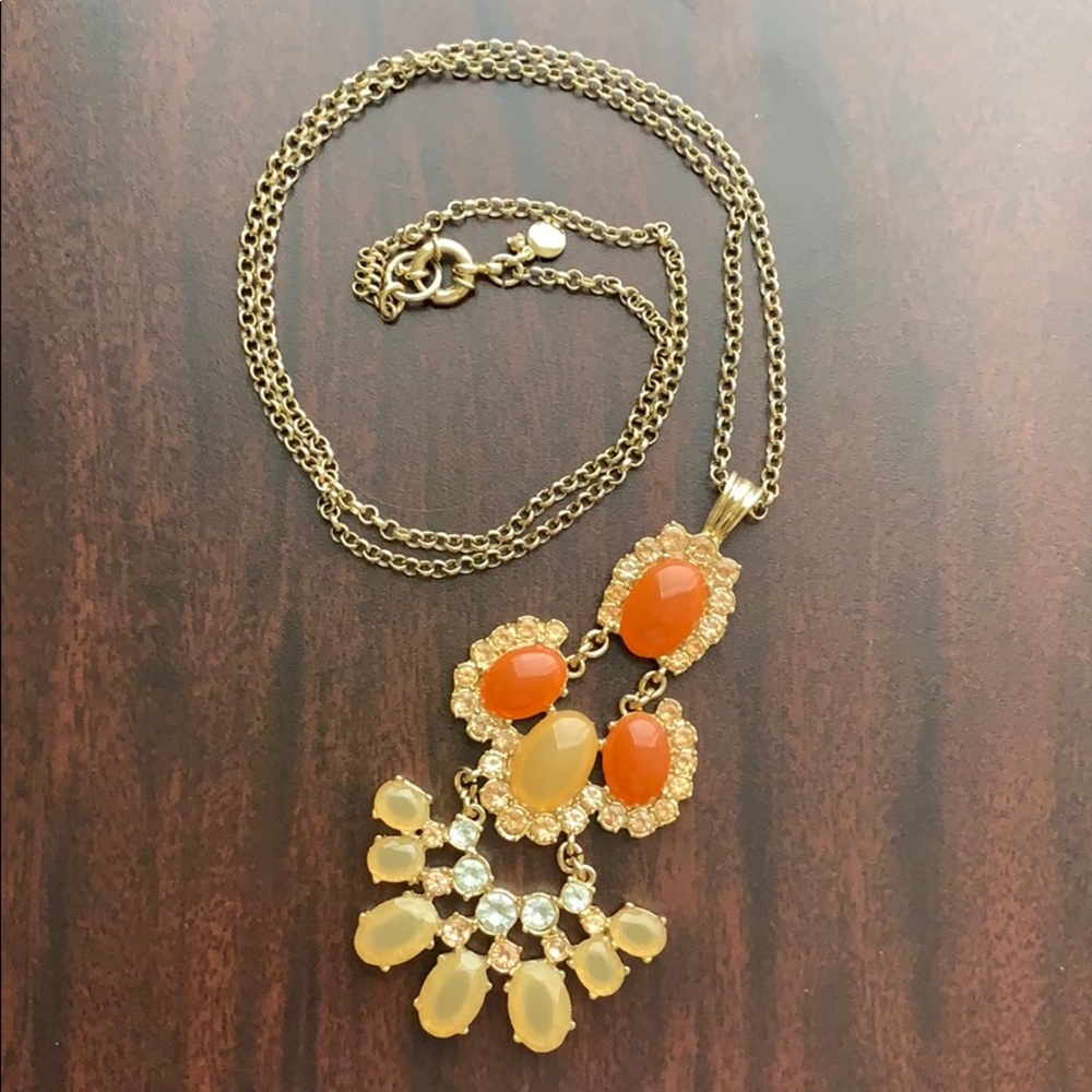 Gold and Orange Long Necklace